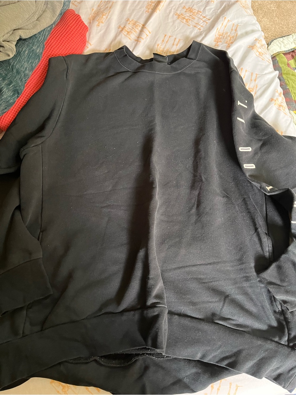 Nike Black Crewneck Sweatshirt with Sleeve Lettering